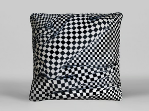 BLACK AND WHITE PEOPLE PATTERN - Square velvet cushion with removable cover _ HENZEL STUDIO